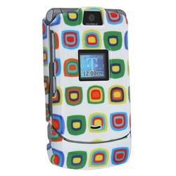 Eforcity Clip-On Case for Motorola RAZR V3 / V3c / V3m, Rainbow Squares by Eforcity