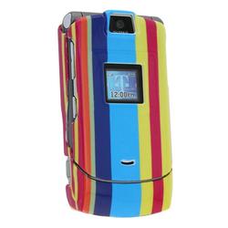 Eforcity Clip-On Case for Motorola RAZR V3 / V3c / V3m, Rainbow Stripes by Eforcity