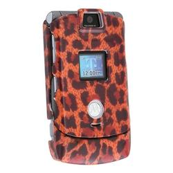 Eforcity Clip-On Case for Motorola V3m, Leopard