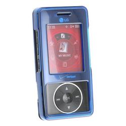 Eforcity Clip On Crystal Case w/ Belt Clip for LG Chocolate VX8500, Clear Blue