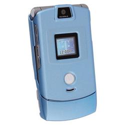 Eforcity Clip-on Rubber Case for Motorola RAZR V3 / V3c, Light Blue