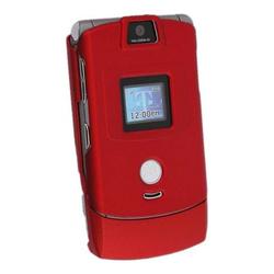 Eforcity Clip-on Rubber Case for Motorola RAZR V3 / V3c, Red