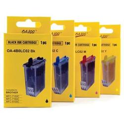 Abacus24-7 Compatible Brother LC02 Valu 4-Pak: 1 FULL SET (1 black, 1 cyan, 1 magenta, 1 yellow)