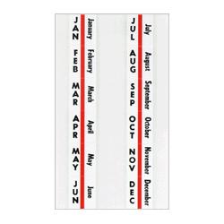 Tabbies Computer Printout Index Tabs, 1 Months, 12/Pack, Red Edge (TAB58321)