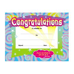 Trend Enterprises Congratulations Certificate 8-1/2 x11 , Ready to Frame (TEIT2954)