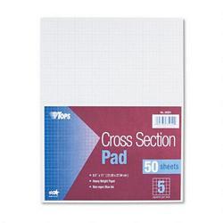 Tops Business Forms Cross Section Pad, 8 1/2x11, 5 Squares/Inch, 20 lb., 50 Sheets/Pad (TOP35051)