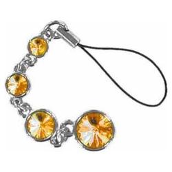 Wireless Emporium, Inc. Crystal Cell Phone Charms - Circles w/ Orange Crystals