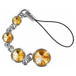 Wireless Emporium, Inc. Crystal Cell Phone Charms - Circles w/ Orange Crystals