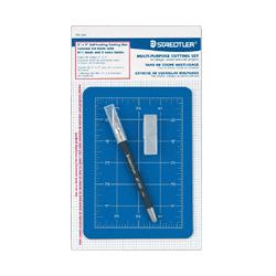 Staedtler, Inc. Cutting Mat Set, with Art Knife & Extra Blades,3mm Thick,5 x7 (STD995SBK3)