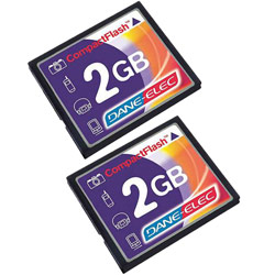 Dane-Elec Memory Dane-Elec 4GB (2 X 2GB) CF Compact Flash Card Kit (Bundle of Two)