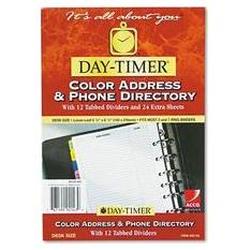 Daytimer/Acco Brands Inc. Desk Size Address/Phone Directory for Looseleaf Planner, Colored Tabs (DTM92143)