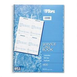 Tops Business Forms Duplicate Carbonless Service Call Book, 11x8 1/2, 5 1/2x4 Form, 200 Sets/Book (TOP4100)