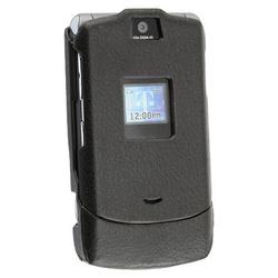 Eforcity EFORCITY Premium Clip-on Leather Case for Motorola RAZR V3 / V3m / V3c, Black