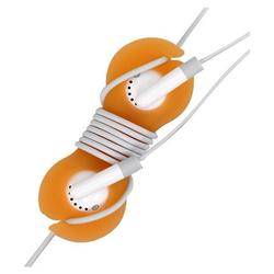 Eforcity EFORCITY Premium Deluxe Headset Smart Wrap w/ Ear Bud Slot, Orange Made w/ Dust Repelling Silicone