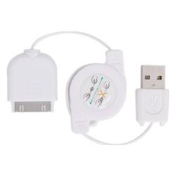 Eforcity EFORCITY Premium Retractable Creative Zen Vision M USB Cable, White