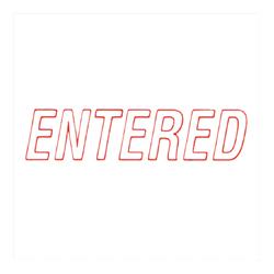 Sparco Products ENTERED Title Stamp, 1-3/4 x5/8 , Red Ink (SPR60023)
