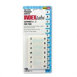 Redi-Tag/B. Thomas Enterprises Easy-To-Read Self-Stick Index Tabs, A-Z Tab Titles, 104 Tabs/Pack (RTG31005)