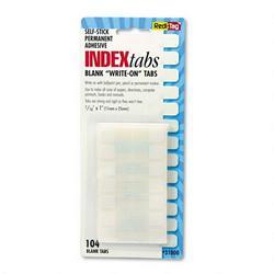 Redi-Tag/B. Thomas Enterprises Easy To Read Self Stick Index Tabs, Blank Tab Titles, 104 Tabs/Pack (RTG31000)