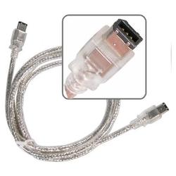 Eforcity 6 foot 6 pin Male to 6 pin Male Translucent Firewire Cable for IEEE 1394 devices