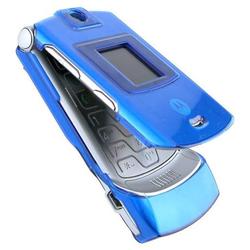 Eforcity Clear Blue Crystal Case for Motorola Razr V3 / V3m / V3c