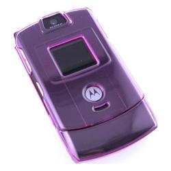 Eforcity Clear Purple Crystal Case for Motorola Razr V3 / V3c / V3m