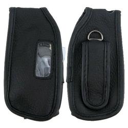 Eforcity Genuine Black Leather Case for Kyocera KX1 / KX1i / KX1v