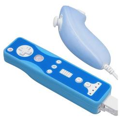 Eforcity Premium 2 Tone Virgin Silicone Skin Case for Nintendo Wii Remote Control & Nunchuk Blue /