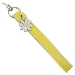 Eforcity Sunshine Yellow Strap / Lanyard with White Flower Charm Great for attaching your phone to