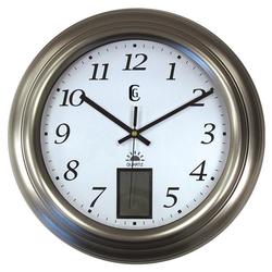 Elgin 4636G 14 1/2 Metal Wall Clock with LCD Display