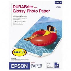 Epson America Epson DURABrite Glossy Photo Paper - Letter - 8.5 x 11 - 53lb - High Gloss - 20 x Sheet (S041731)