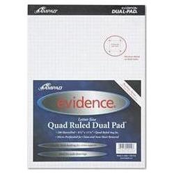 Ampad/Divi Of American Pd & Ppr Evidence Quad Dual-Pad, Micro-Perf, 8-1/2 x 11-3/4, (AMP20210)