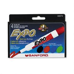 Faber Castell/Sanford Ink Company Expo® Dry Erase Markers Four Color Set, Chisel Tip (SAN83074)