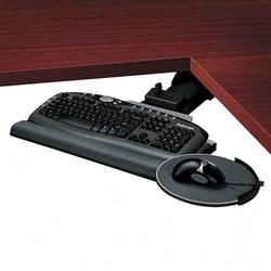 Fellowes Professional Series Executive Corner Keyboard Tray - 5.75 , 14.75 x 28 , 19 x 21.25 , 25 - Graphite