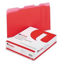Universal Office Products File Folders, 1 Ply, Top Tab, 1/3 Cut, Letter, Red/Pink, 100/Box (UNV10503)
