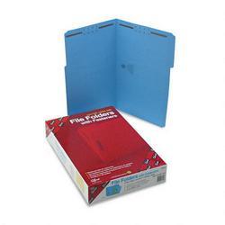 Smead Manufacturing Co. Folders with Two 2 Capacity Fasteners, Legal, 1/3 Cut Assorted, Blue, 50/Box (SMD17040)