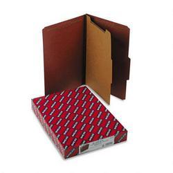 Smead Manufacturing Co. Four Section Pressboard Classification Folders, Legal, 2/5 Self Tab, Red, 10/Box (SMD18775)