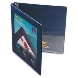 Avery-Dennison Framed Presentation Nonlocking Slant Ring View Binder, 1/2 Capacity, Navy Blue (AVE68051)