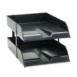 RubberMaid Front Load Desk Trays with Risers, Legal Size, Black, 2/Box (RUB29431)