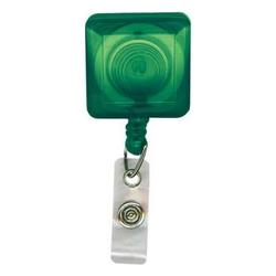 BRADY PEOPLE ID - CIPI GREEN SQUARE SPRING CLIP BADGE REEL NO