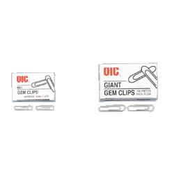 OFFICEMATE INTERNATIONAL CORP Gem Clips, Giant, Non-Skid, .045 Gauge, Silver (OIC99915)