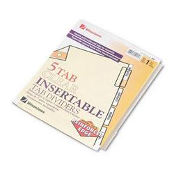 Wilson Jones/Acco Brands Inc. Gold Pro Insertable Tab Index, Buff, 5 Clear Tabs, 1 Set (WLJ54125)