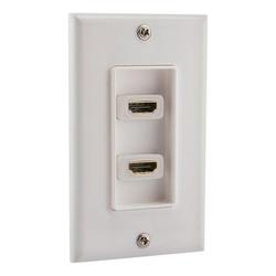 Eforcity HDMI Wall Plate w/ 4 inch Stress Release Cable, Dual Port
