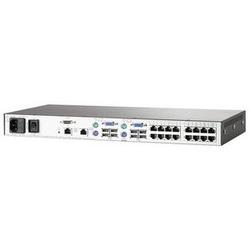 HEWLETT PACKARD HP AF600A 2x16 port KVM Switchbox with virtual media - 16 x 2 - 16 x RJ-45 Keyboard/Mouse/Video - 1U - Rack-mountable
