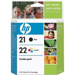 HEWLETT PACKARD HP No. 21/22 Black and Tri-color Ink Cartridge - Black, Color