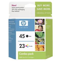 HEWLETT PACKARD HP No. 45A / 23D Black and Tri-color Ink Cartridge Combo Pack - Black, Color