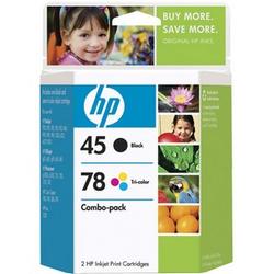 HEWLETT PACKARD HP No. 45A / 78D Black and Tri-color Ink Cartridges Combo Pack - Black, Color