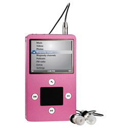 Haier America Tradin Haier H1A030P ibiza Rhapsody 30GB Digital Multimedia Device - Audio Player, Video Player, Photo Viewer, FM Tuner - 2.5 Color LCD - Flamingo Pink