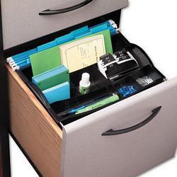 RubberMaid Hanging Desk Drawer Organizer, Multi Compartment, Plastic, Black (RUB11916)