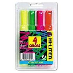 Avery-Dennison Hi Liter® Fluorescent Desk Style Highlighters, Four Color Set (AVE24052)