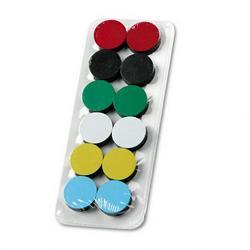 Magna Visual, Inc. High Energy Extra Strong 3/4 Diameter Magnets, Assorted Colors, 12 per Pack (MAVHEM12)